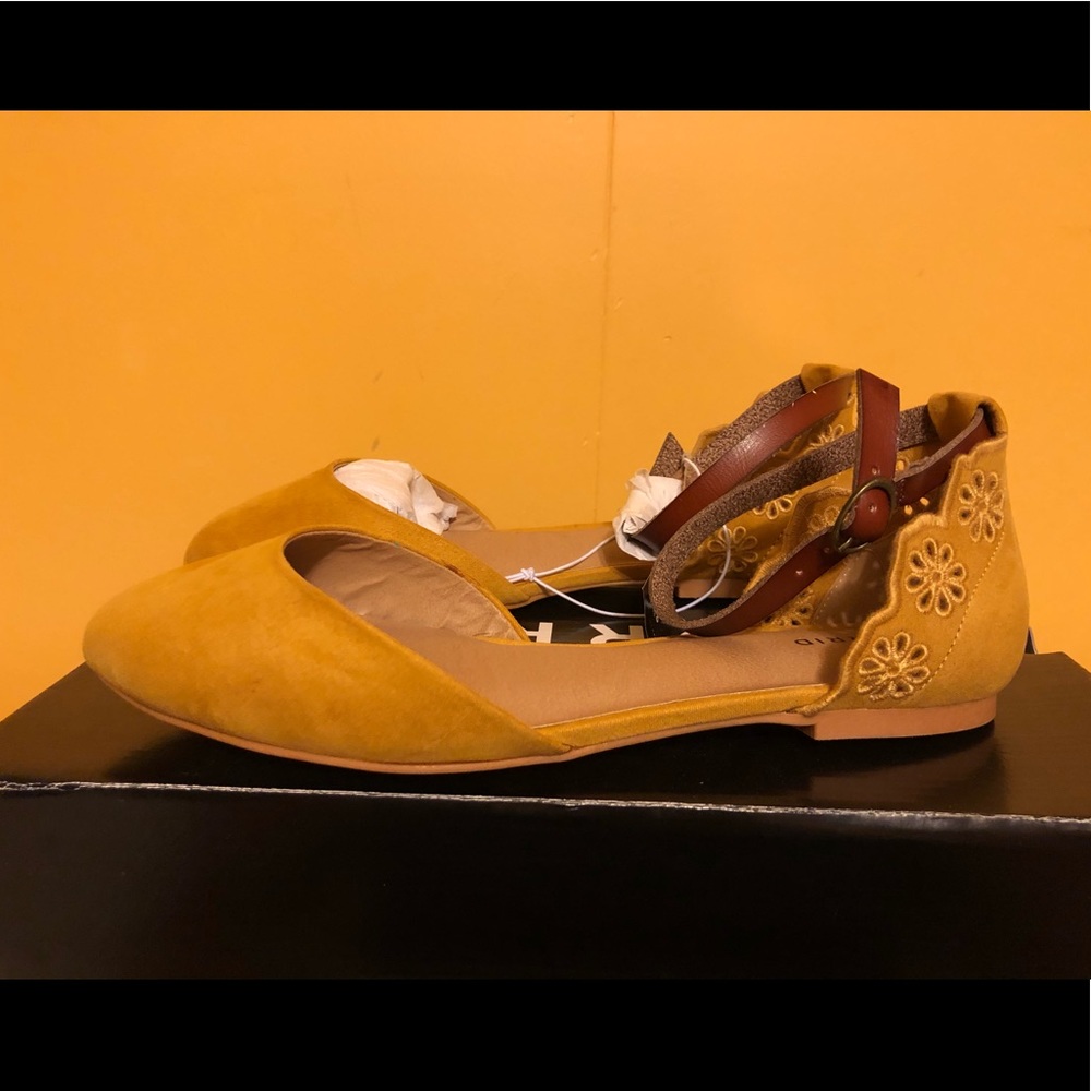 Mustard colored flats